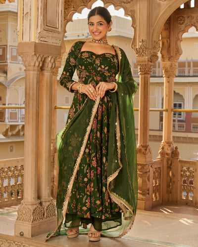 Sonata Blue Solid Georgette Suit Set