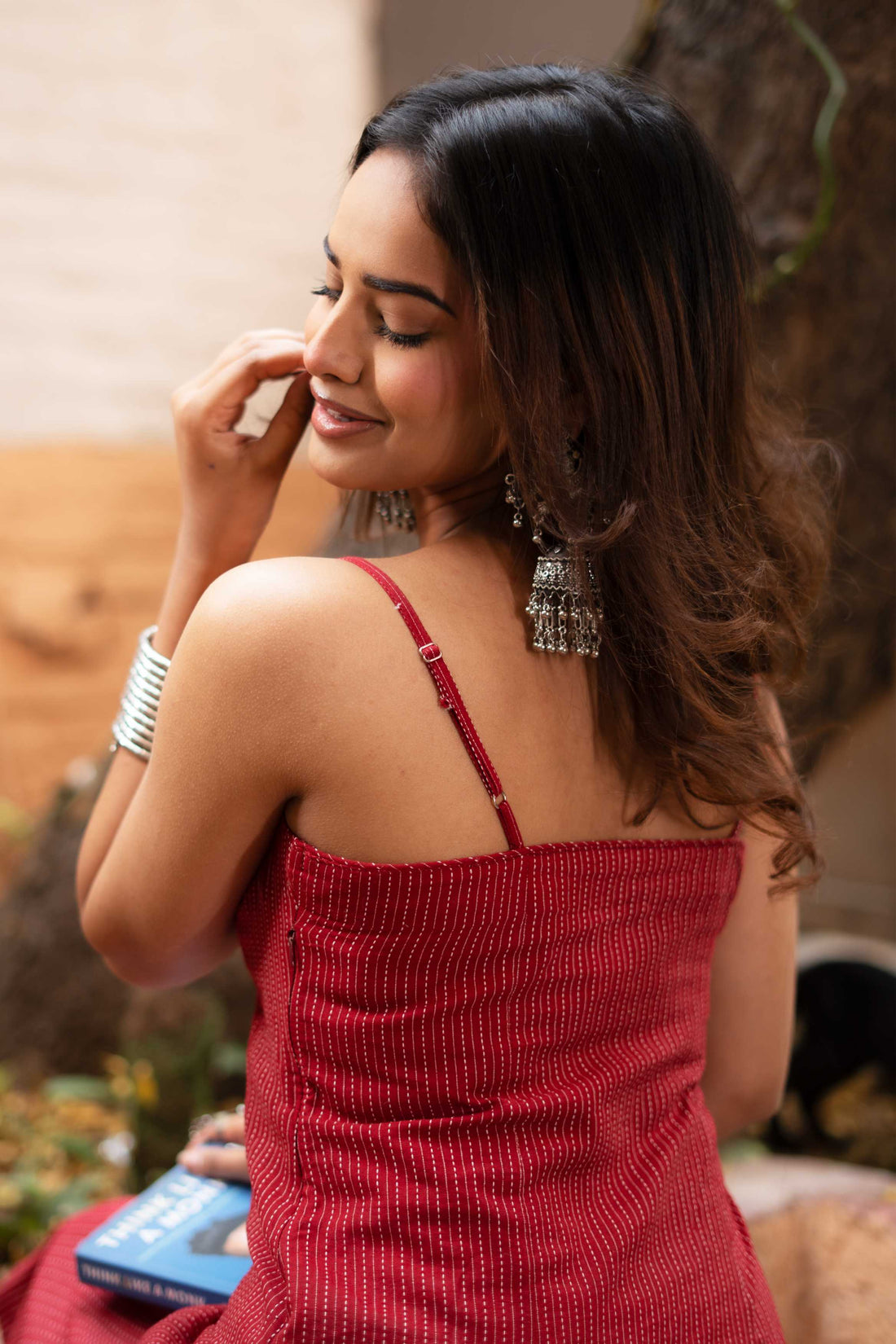 Anaar Maroon Kantha Kurti