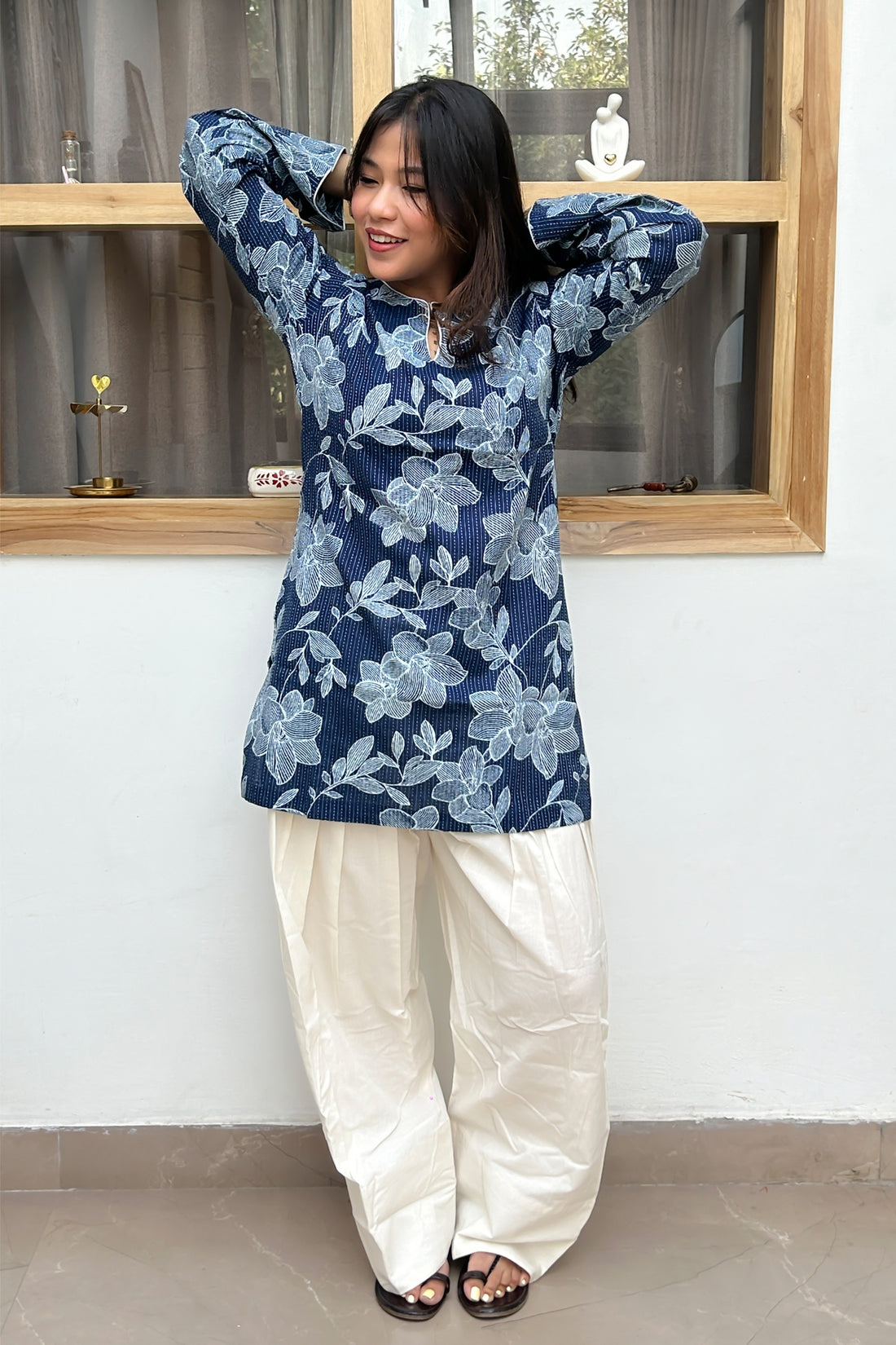 Maya Flowy Kantha A-Line Kurti