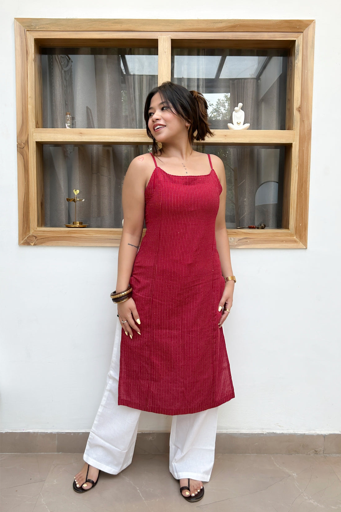 Anaar Maroon Kurti & Pant Set